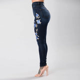 Yipinpay New Women's High Waist Embroidered Jeans Fashion Slim Stretch Denim Pencil Pants Street Trendy Trousers S-3XL Drop Shipping