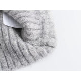 Yipinpay Women Open Design Patchwork Cardigan Vintage Lapel Collar Long Sleeve Female Crop Knitwear