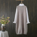 Yipinpay style knitted vest women autumn and winter Korean versatile casual camisole medium length sleeveless sweater vest female