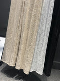 Yipinpay Women Silver Full Sequined Wide Leg Pants Elastic Waist Bling Luxury Chic Capris Casual Gold Long Pants Female Club 2024