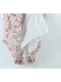 Yipinpay 2024 Women French Style Floral Print Sexy Sling Dress Sweet Wood Ears Ladies Holiday Summer Mini Robe