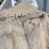 Yipinpay Autumn Winter Cardigan Mujer Mink Cashmere Sweaters Knitwear Top Hooded Sweater Clothes Knit Tassels Cardigans Zip Coat