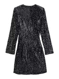 Yipinpay Black Sequin Dress Woman Glitter Velvet Blazer Dress Women Long Sleeve Short Dresses Autumn Winter Elegant Party Dresses