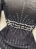 Yipinpay Beading Sequins Mesh Bodysuits Women O Neck Summer Sexy Party Club Long Sleeves Ladies Fashion Solid Rompers