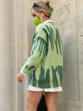 Yipinpay New Tie-Dye Knit Women's Oversize Sweater Pullovers Long Sleeve Y2k Casual 2024 Winter Streetwear Loose Pull Femme Jumper