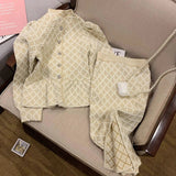 Yipinpay Two Piece Sets Women Stand Collar Crop Top Jacquard Diamond Plaid Shirt Embroidered Skirt Vintage A Line Y2k Korean