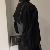 Yipinpay Autumn Turn Down Collar Shirt Lantern Sleeve Blouse Casual Top Bandage Grey Camisole Camisas De Mujer Blusas