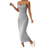 Yipinpay Women Bodycon Dresses Summer Clothes 2023 Basic Classic Long Skinny Sleeveless Backless Spaghetti Strap Dresses Evening Party