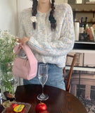 Yipinpay Knit Cardigan Women Colorful Dot Autumn Winter Loose O Neck Single Breasted Cropped Sweater Outwear Female Fashion Tops