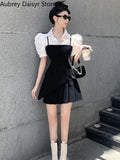 Yipinpay Spaghetti Strap Mini Blazer Dress Women Korean Fashion Irregular Bodycon Dress Female Vintage Casual High Waist Dress