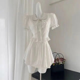 Yipinpay Summer Slim Sweet Elegant 2 Piece Set Women Evening Party Y2k Crop Top + Office Lady Causal Mini Skirt Korean Fashion