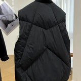 Yipinpay Sleeveless V-neck Vest Cotton-padded Waistcoat Women Quilted Chalecos Para Mujer Black Parkas Plaid Jacket Tops Chic