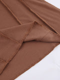 Yipinpay Brown Knitted Tops Women Bodycon T-Shirt Frill Long Sleeve Solid Basic Tops Miyake Pleats Female Inner Tee Office