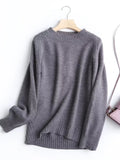 Yipinpay 2024 Women High Quality Woolen Knit Sweater Long Sleeve O Neck Female Jumper Loose Pullovers