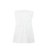 Yipinpay 2023 White Black Corset Dress Woman Summer Sexy Short Dresses Daring Ruched Backless Mini Dress Women Evening Party Dresses