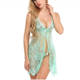 Yipinpay Fashion Women Lingerie Set See Through Floral Sling Cardigan Lace Dress+Sexy Thong Underwear Skin Friendly Hot Sale S-3XL
