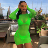 Yipinpay New Hot Sexy Women Lace Crochet Bathing Suit Bikini Swimwear Swimsuit Sheer Mesh Cover Up Beach Dress Summer Beachwear