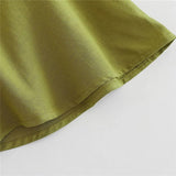 Yipinpay 2023 Woman Bow Backless Crop Top Women Green Short Sleeve Blouses Summer 2023 Tied Streetwear Cropped Chic Women Blouse