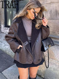 Yipinpay Brown Fleece Jacket Women Long Sleeve Winter Woman Coat 2023 Very Warm Heavy Jackets Streetwear Women's Autumn Jacket