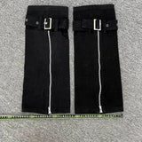 Yipinpay Spicy Girls Flare Socks Lolita Long Socks Summer Y2K Slim Zipper Pile up Socks Women Leg Warmers Over Knee Boot Cuffs