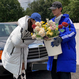 yipinpay Women Green Down Clothes Medium And Long Casual Windproof Warm Baggy Hooded Stripe Coat Fashion Puffer Padded Outwear Winter