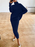 Yipinpay Knitted 2 Piece Outfit Set Casual Long Sleeve Sweater Top And Pencil Long Skirts Elegant Autumn Two Piece Sweater Sets