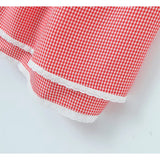 Yipinpay 2024 Women Lace Spliced Plaid Sling Mini Dress Sexy Sleeveless Back Lacing Up Ladies Party Skater Robe Summer Dresses