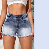 Yipinpay Summer New Fashion Ripped Skinny Denim Shorts For Women Sexy Stretch Tassel Jeans Shorts Casual Female Clothing S-2XL