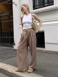 Yipinpay Fashion Brown Women Baggy Pants Patchwork Low Waist Loose Fit Trousers Streetwear Oversized Cargo Pants Female 2023