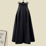 Yipinpay Spring Autumn New Korean Elegant Knit Tassel Cover Up+Half High Collar Bottom Sweater+Midi Skirt 3 Piece Women Dress Suit