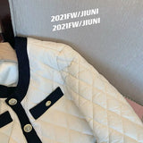 Yipinpay Cotton Down Coats Big Size Outwear Argyle Plaid Parka Winter Coat Women Chic Chaquetas Mujer Short Parkas Top Jacket