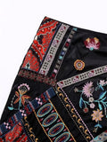 Yipinpay Printed Velvet Skirt For Women Winter Short Skirts Woman Fashion 2023 High Waist Vintage Skirt Woman Boho Mini Skirts