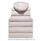 Yipinpay Men Hooded Vest 5XL Solid Fashion Autumn Women's Heated Jacket Large Size High Quality Sleeveless Warm Coats Fishing Cold Vests