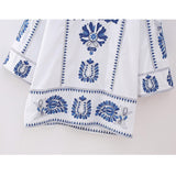 Yipinpay Embroidery Short Dresses For Women 2023 Vintage Boho White Dress Woman Mini Loose Summer Dress Long Sleeve Casual Dresses