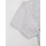 Yipinpay Summer Women Sleeveless V Neck Striped Vest Front Button Female High Street Waistcoat Chic Crop Top