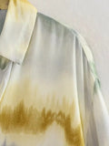 Yipinpay Women Shirts And Blouses Tie Dye Button Up Shirt Women Loose Summer Fashion Woman Blouse 2023 Streetwear Long Sleeve Top