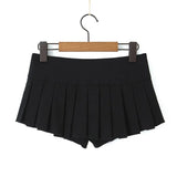 Yipinpay 2024 Cool Girl Y2K American Retro Pleated Mini Skirt Sexy Low Waist Side Button Women Summer Skirts With Shorts Lining