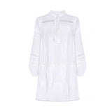 yipinpay White Dresses for Women 2023 Belt Long Sleeved Spliced Chic Solid Temperament Sexy Fashion Simple Y2K Elegant Miniskirt