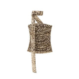 Yipinpay Leopard Long Skirt Set For Women 2024 Summer Off Shoulder Strapless Top Hip Package Midi Skirt 2 Pieces Set Lady Chic Suits