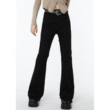 yipinpay Women Black Leisure Pants High Waist Vintage Baggy Streetwear American Style Fashion Female Loose Straight Wide Leg Trouser
