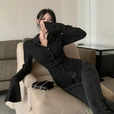 Yipinpay White Shirt Women Slim Waist Flare Sleeve Tops Blusas Mujer Spring Sexy Y2k Airycore Aesthetics Blouse 2023 Black Shirts