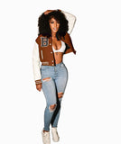 Yipinpay 2024 Women Clothes Fashion Casual Patchwork Button Up Crop Bomber Varsity Jackets Coat Women Winter Baseball Jacket