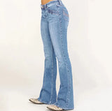 Yipinpay New Women's Low Waist Boot Cut Jeans Fashion Slim Stretch Denim Flared Pants Casual Female Trousers XS-4XL Drop Shipping