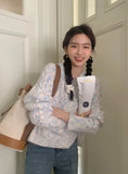 Yipinpay Knit Cardigan Women Colorful Dot Autumn Winter Loose O Neck Single Breasted Cropped Sweater Outwear Female Fashion Tops