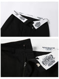 Yipinpay Grunge Y2k Black Mini Skirt Women Chic Flanging Printed High Waist Irregular Patchwork Split Pencil Skirt Streetwear 90s