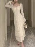 Yipinpay New Women Fashion Elegant Casual Bodycon Midi Dress Vintage Chic Slim Party Prom Long Robe Female Birthday Clothes Mujers