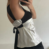 Yipinpay Women Satin Clothes Camisole Crop Tops Summer 2023 T-shirts Harajuku y2k Vintage Aesthetic Clothing Women Tube Top Streetwear