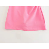 Yipinpay New Fashion Women Pink Ruched Strapless Dress Sleeveless Back Zipper Female Party Mini Sexy Vestidos