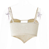 yipinpay Top Corset Women Hollow Out Camis Sleeveless Drawstring Crop Top Slim Female Clothing Aesthetic Streetwear Tops