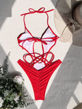Yipinpay Women One Piece Swimsuit Push Up Female Swimwear Swimming Suit Bandage High Cut Bathing Suit Monokini BeachwearBodysuit